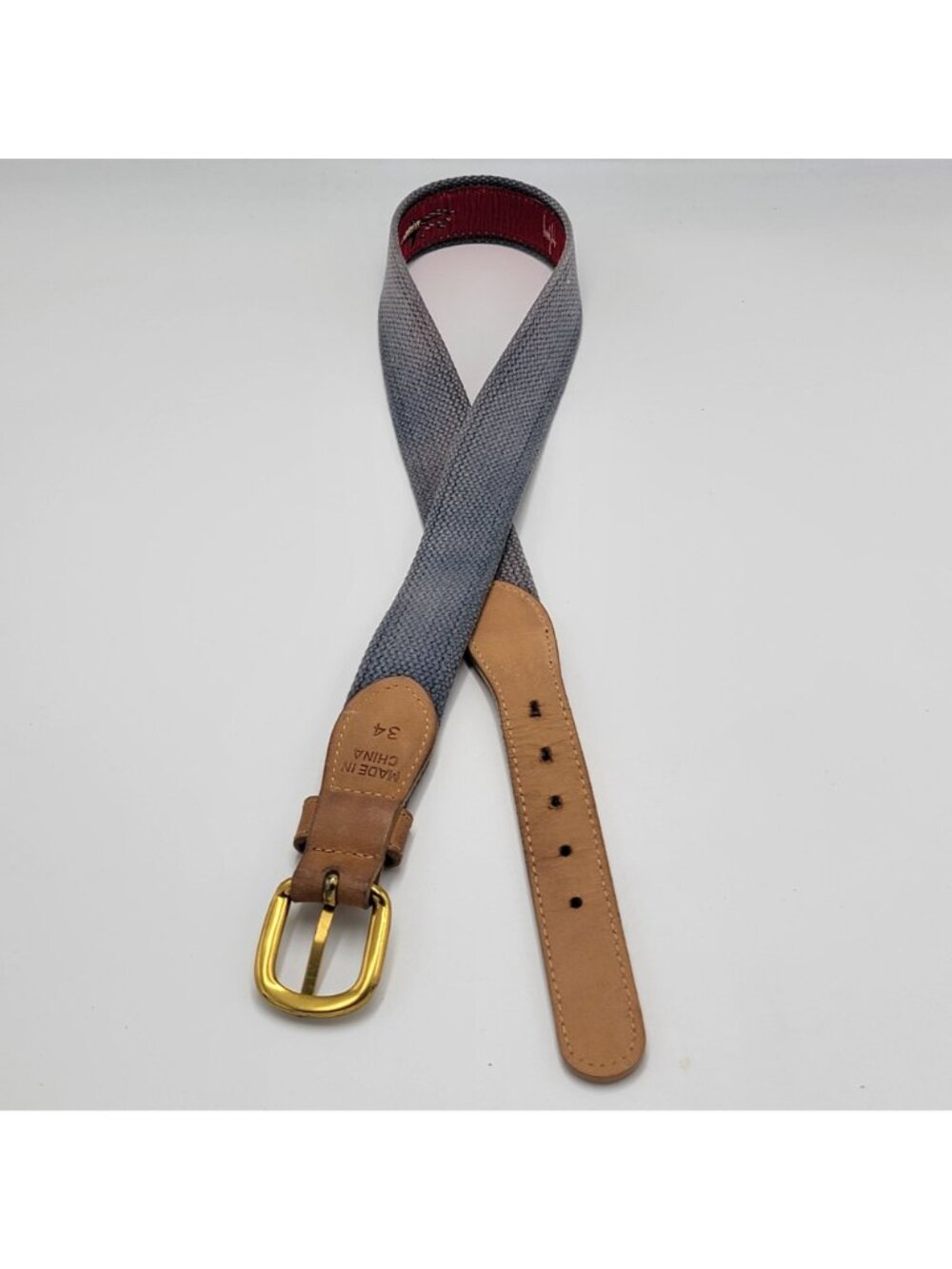 Vtg Guy Harvey Canvas Belt with Leather Accents & Marlin Fish Embroidery Red - Picture 7 of 14